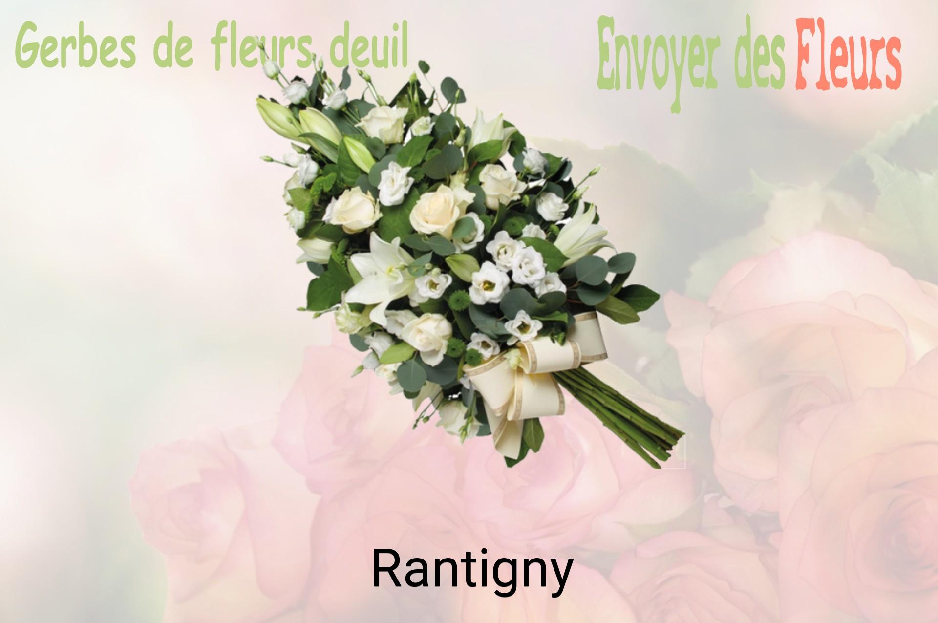Gerbe de fleurs de deuil livrée à Rantigny